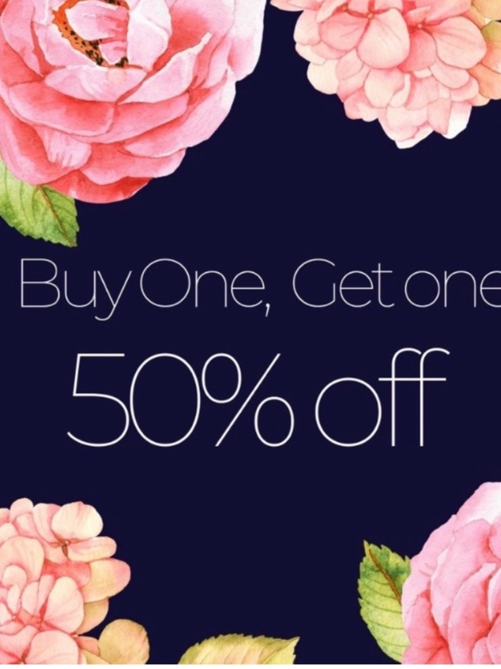 BOGO HALF OFF (items under $50)